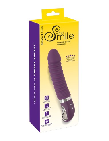 Vibro chauffant rechargeable 23,5 x 4,1 cm - Sweet Smile